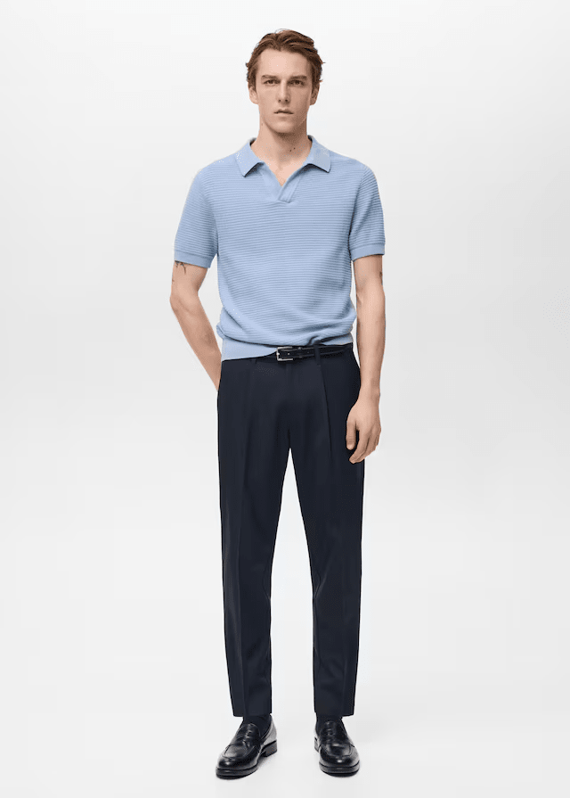 100% Cotton knitted polo structure