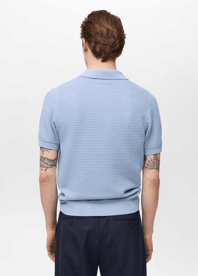 100% Cotton knitted polo structure