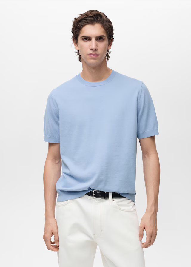 Cotton fine-knit t-shirt