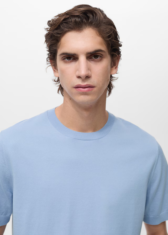 Cotton fine-knit t-shirt