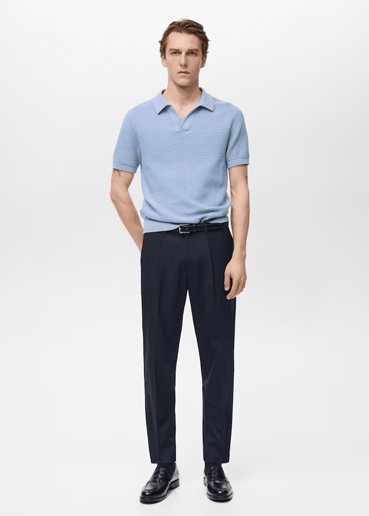 100% Cotton knitted polo structure