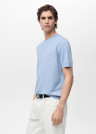 Cotton fine-knit t-shirt